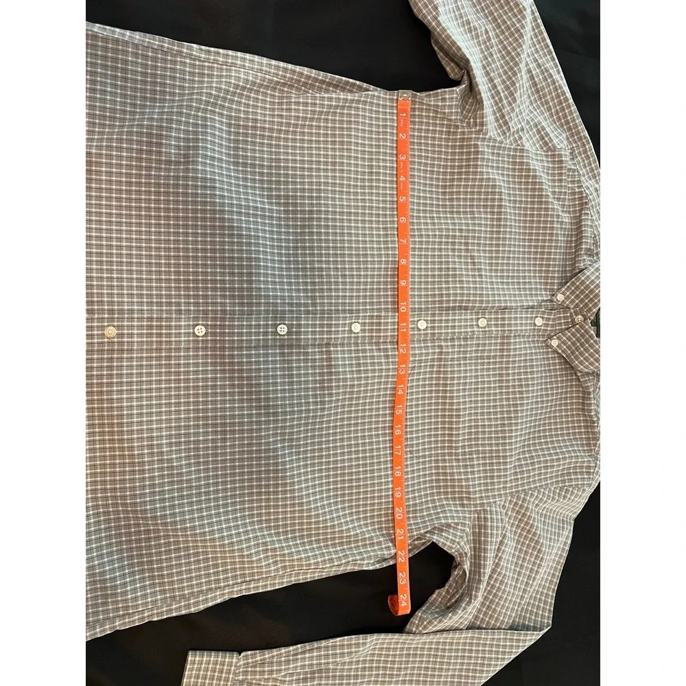 Eddie Bauer Mens Wrinkle Resistant Relaxed Fit Check Shirt Grey White Tall TL